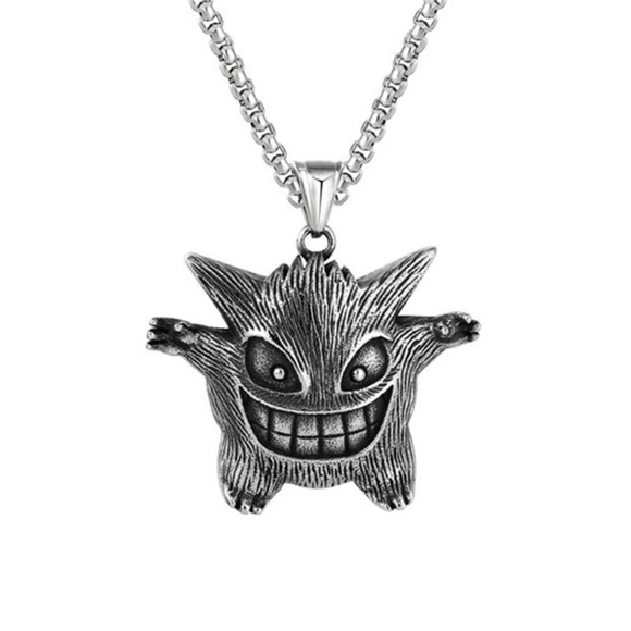 Furry Anime Monster Furball Smile Gamer Gaming Pendant + 60cm Round Box Chain - Picture 1 of 6